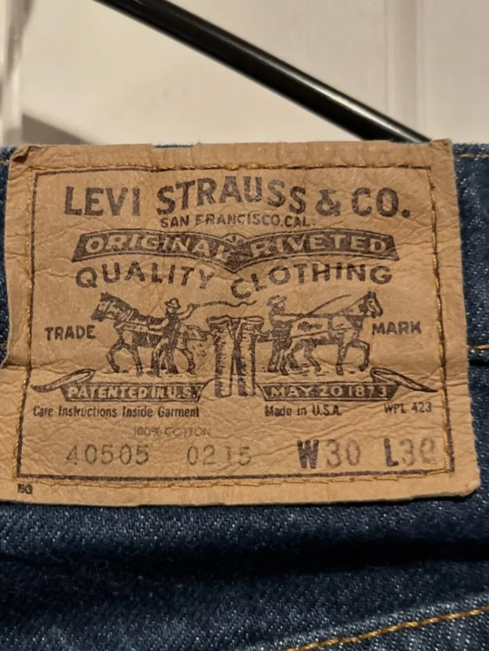Vintage Levis 40505 0215 Jeans Mens 30x30 70s/80s Orange Tab Dark Denim USA